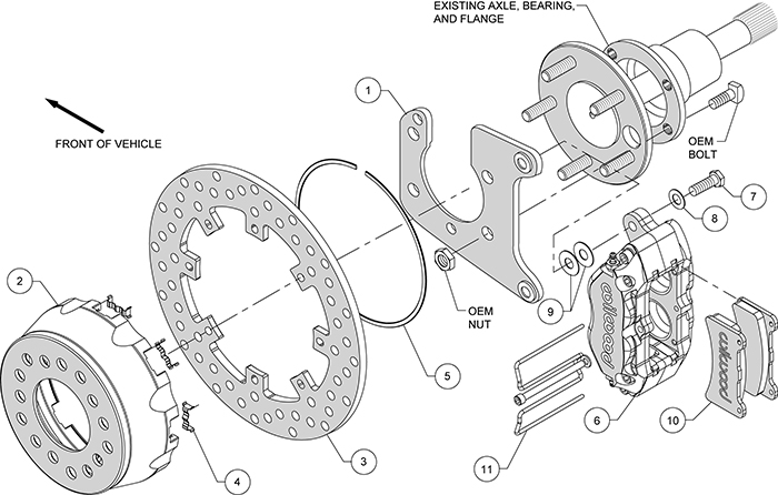 Dynapro SA Lug Drive Dynamic Rear Drag Brake Kit Assembly Schematic