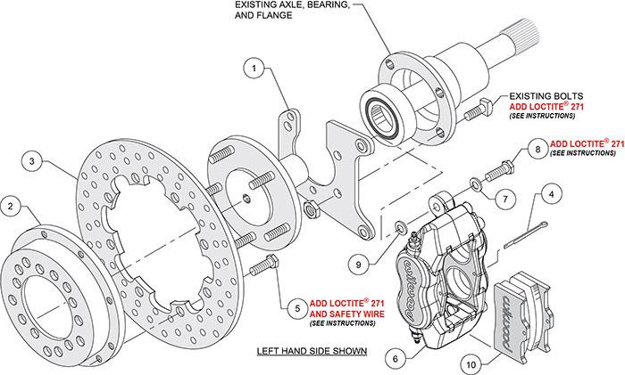 Forged Dynalite Rear Drag Brake Kit Assembly Schematic
