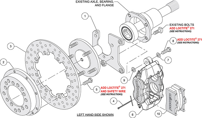 Forged Dynalite Rear Drag Brake Kit Assembly Schematic