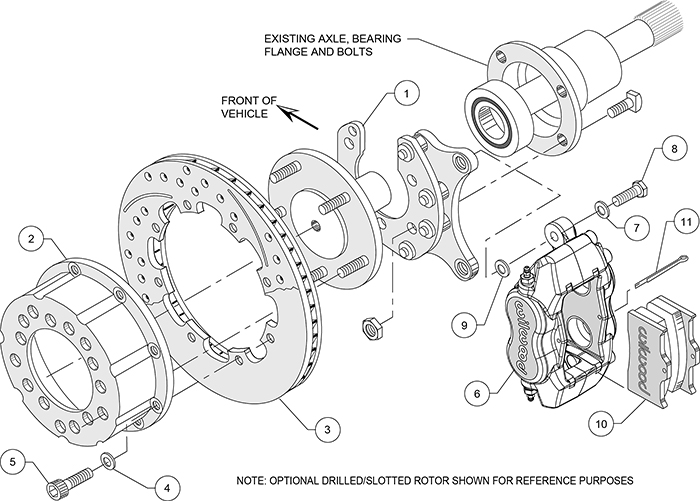 Forged Dynalite Pro Series Rear Brake Kit Assembly Schematic