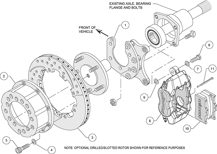 Forged Dynalite Pro Series Rear Brake Kit Assembly Schematic