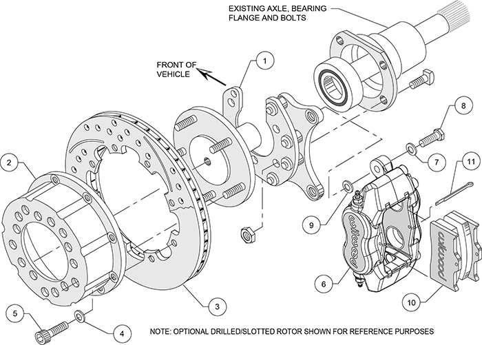 Forged Dynalite Pro Series Rear Brake Kit Assembly Schematic