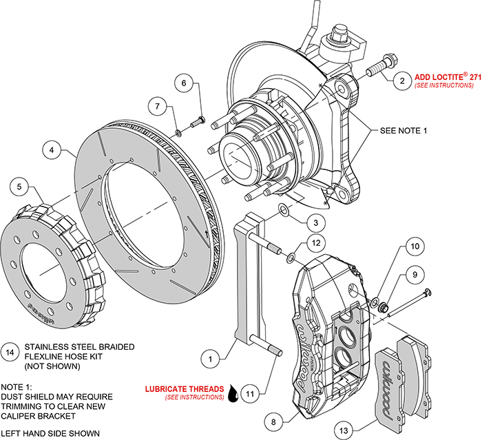 TX6R Big Brake Truck Front Brake Kit Assembly Schematic