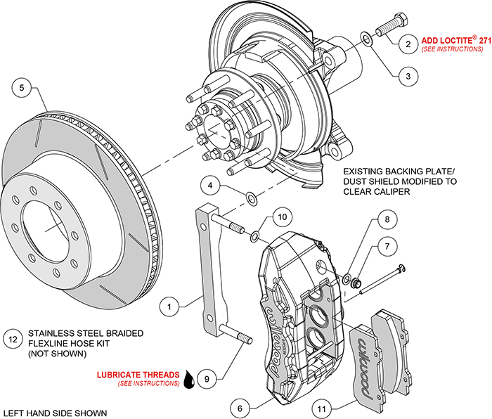 TX6R Big Brake Truck Rear Brake Kit Assembly Schematic