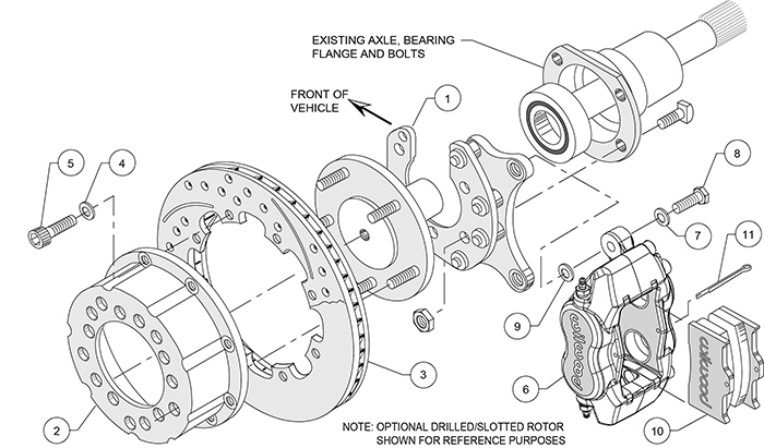 Forged Dynalite Pro Series Rear Brake Kit Assembly Schematic