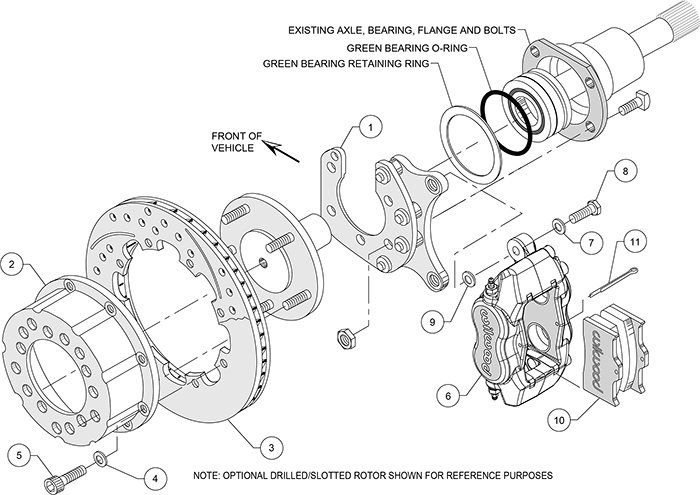 Forged Dynalite Pro Series Rear Brake Kit Assembly Schematic