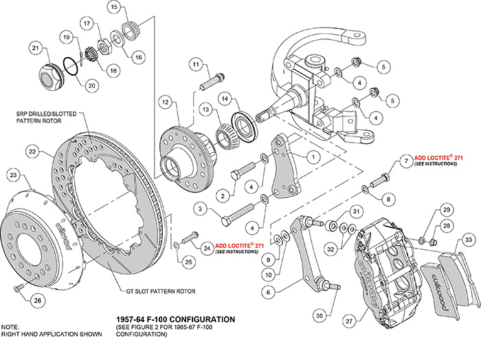 Forged Narrow Superlite 6R Big Brake Front Brake Kit (Hub) Assembly Schematic