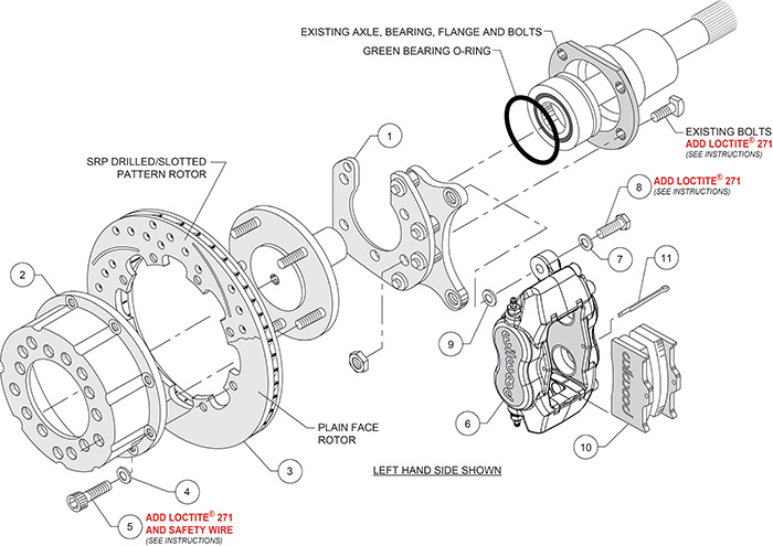 Forged Dynalite Pro Series Rear Brake Kit Assembly Schematic