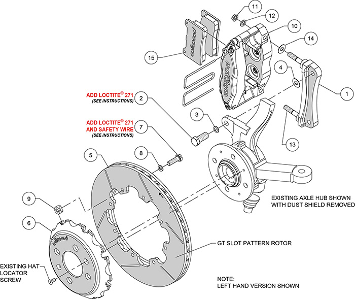 Dynapro Radial Big Brake Front Brake Kit (Race) Assembly Schematic