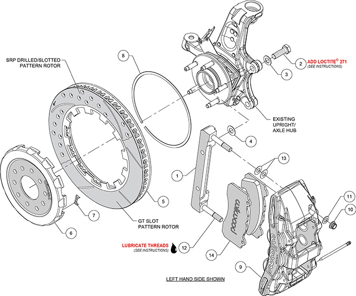 SX6R Big Brake Dynamic Front Brake Kit Assembly Schematic