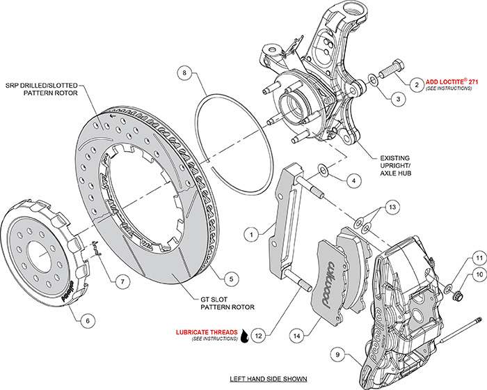 SX6R Big Brake Dynamic Front Brake Kit Assembly Schematic