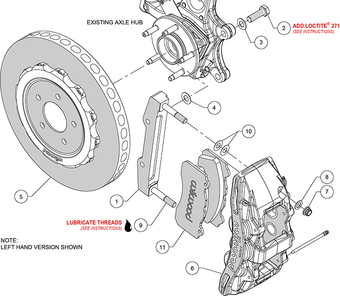 SX6R WCCB Carbon-Ceramic Big Brake Front Brake Kit Assembly Schematic