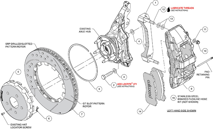 SX6R Big Brake Dynamic Front Brake Kit Assembly Schematic