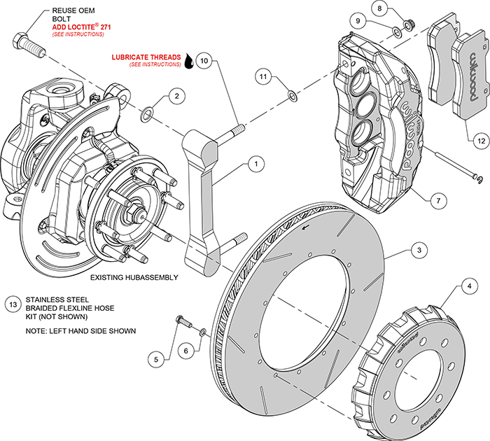 TX6R Big Brake Truck Front Brake Kit Assembly Schematic