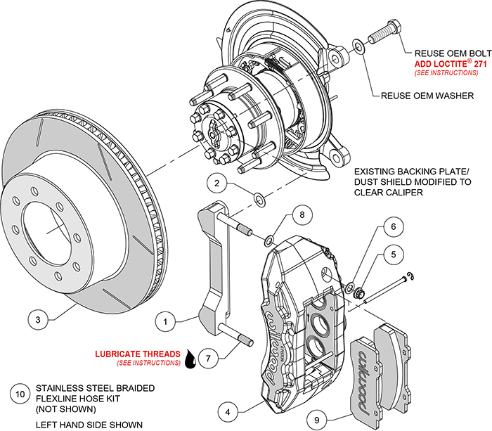 TX6R Big Brake Truck Rear Brake Kit Assembly Schematic