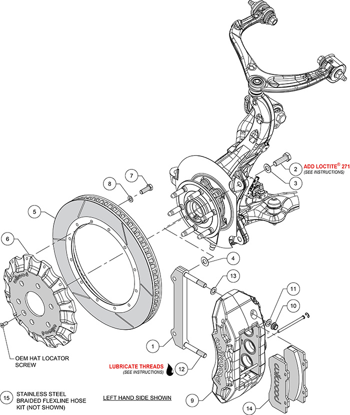 TX6R Big Brake Truck Front Brake Kit Assembly Schematic