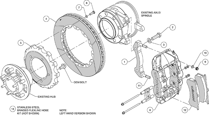 AV6R Big Brake Truck Front Brake Kit Assembly Schematic