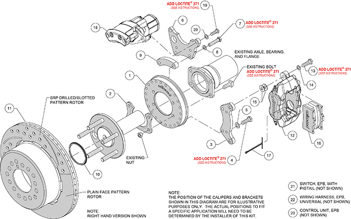 Forged Dynalite Rear Electronic Parking Brake Kit Assembly Schematic