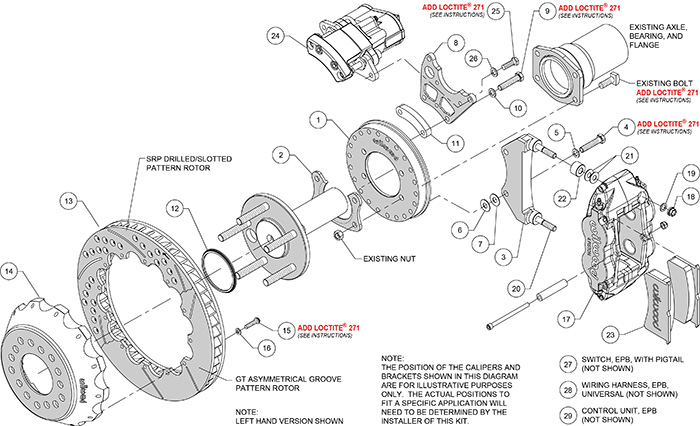 Forged Narrow Superlite 4R Big Brake Rear Electronic Parking Brake Kit Assembly Schematic