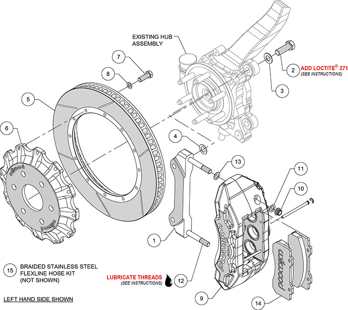 TX6R Big Brake Truck Front Brake Kit Assembly Schematic