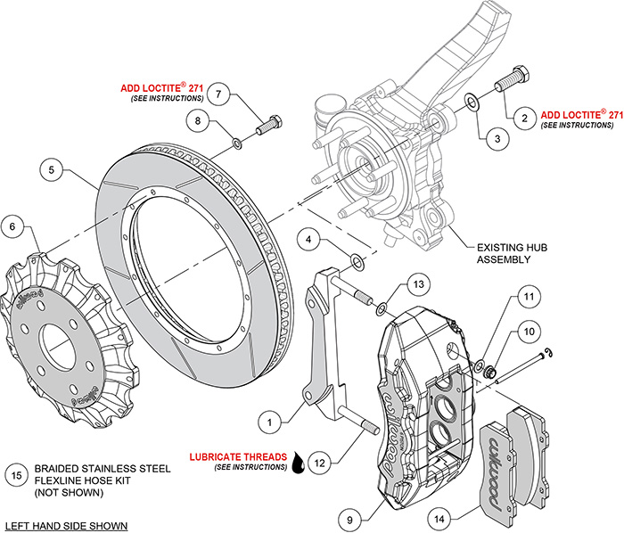 TX6R Big Brake Truck Front Brake Kit Assembly Schematic