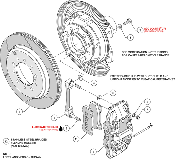 AERO4 Big Brake Truck Rear Brake Kit Assembly Schematic