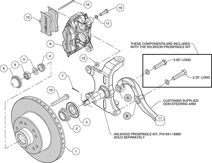 Classic Series Dynalite Front Brake Kit Assembly Schematic