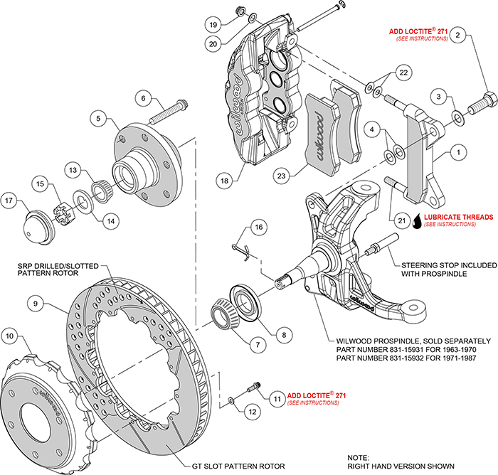 AERO6 Big Brake Front Brake Kit (6 x 5.50 Hub) Assembly Schematic