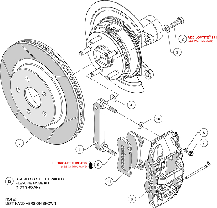 AERO4 Big Brake Truck Rear Brake Kit Assembly Schematic