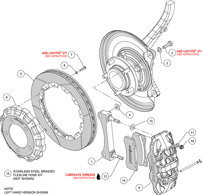 AERO6 Big Brake Truck Front Brake Kit Assembly Schematic