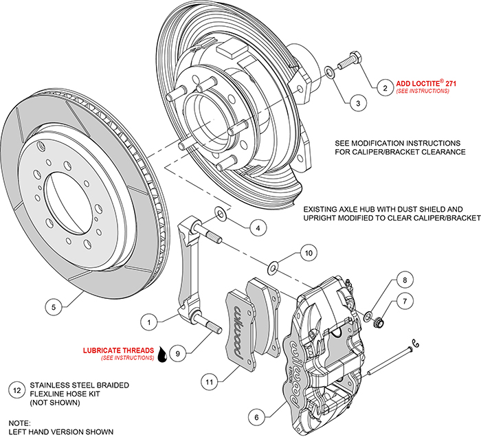 AERO4 Big Brake Truck Rear Brake Kit Assembly Schematic