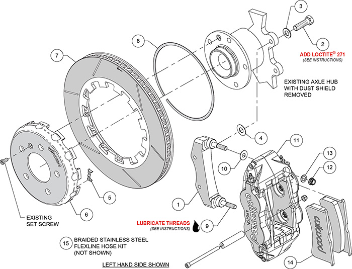 Forged Narrow Superlite 4R Big Brake Rear Brake Kit (Race) Assembly Schematic