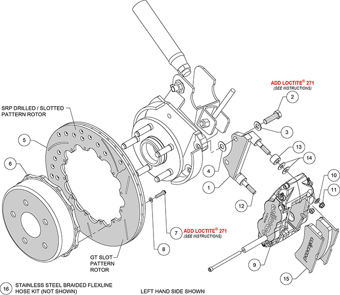 Forged Narrow Superlite 4R Big Brake Rear Brake Kit For OE Parking Brake Assembly Schematic