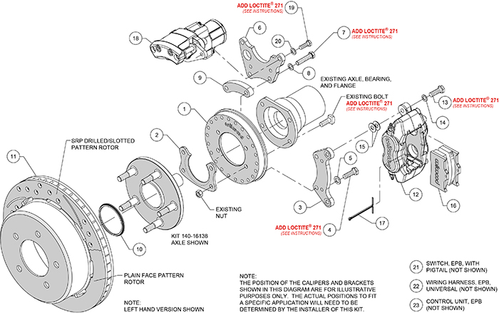 Forged Dynalite Rear Electronic Parking Brake Kit Assembly Schematic