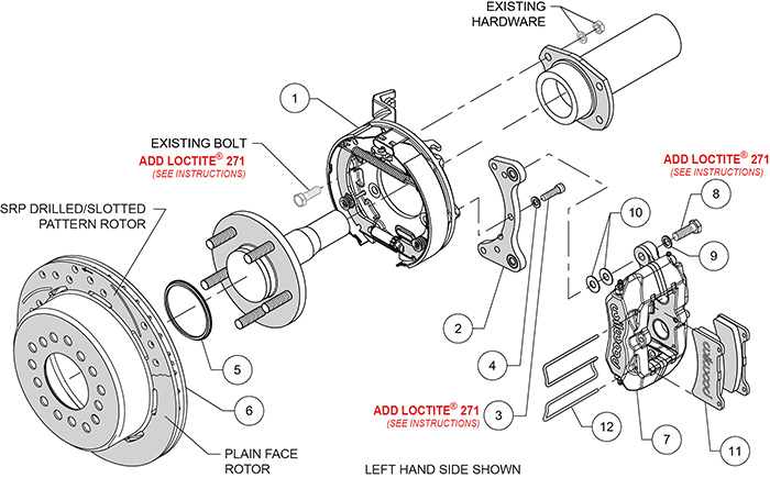 Forged Dynapro Low-Profile Rear Parking Brake Kit Assembly Schematic