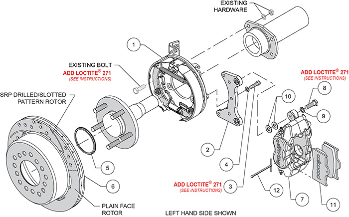 Forged Dynalite Rear Parking Brake Kit Assembly Schematic