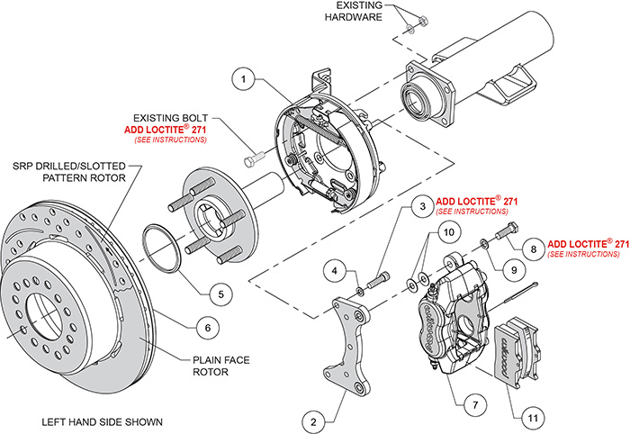 Forged Dynalite Rear Parking Brake Kit Assembly Schematic