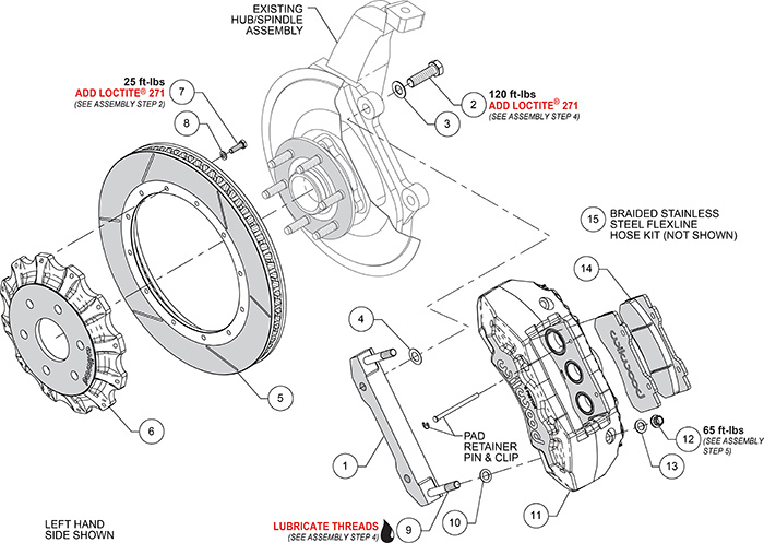 TX6R Big Brake Truck Front Brake Kit Assembly Schematic