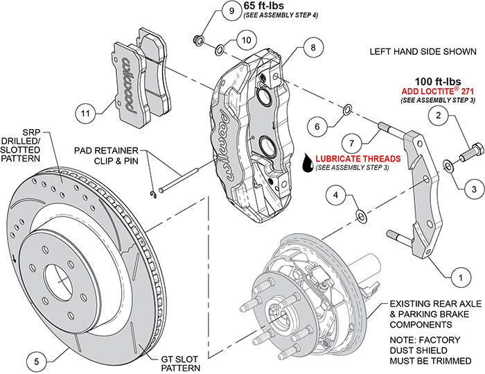 TX4R Big Brake Truck Rear Brake Kit Assembly Schematic