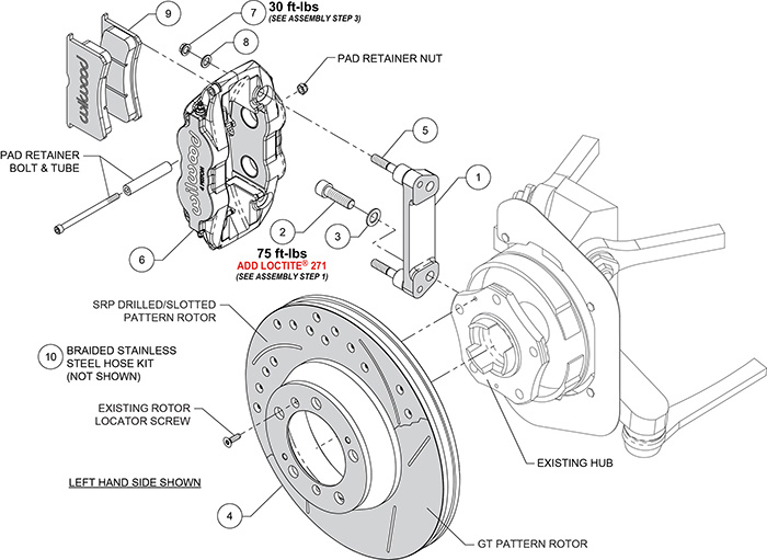 Forged Narrow Superlite 4R Big Brake Rear Brake Kit For OE Parking Brake Assembly Schematic