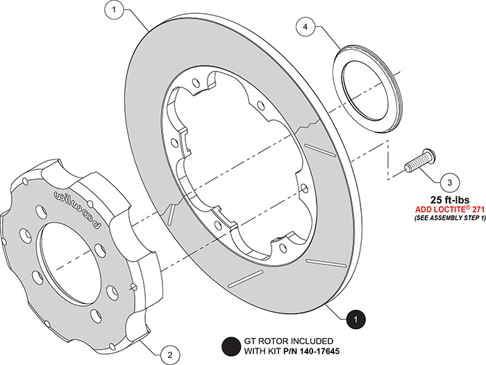 Promatrix Rear Replacement Rotor Kit Assembly Schematic