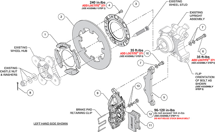 UTV6 Rear Brake Kit (Race) Assembly Schematic