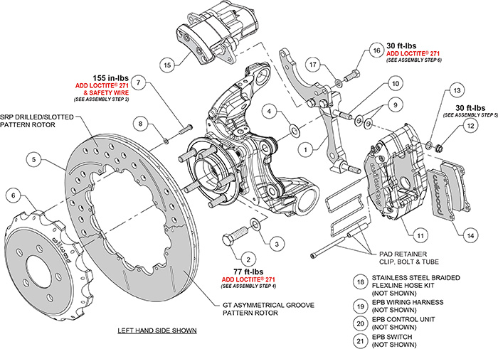 Dynapro Radial-EPB Rear Parking Brake Kit Assembly Schematic