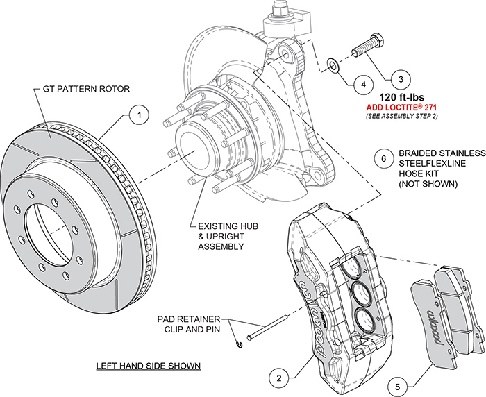 TX6-DM Big Brake Truck Front Brake Kit Assembly Schematic
