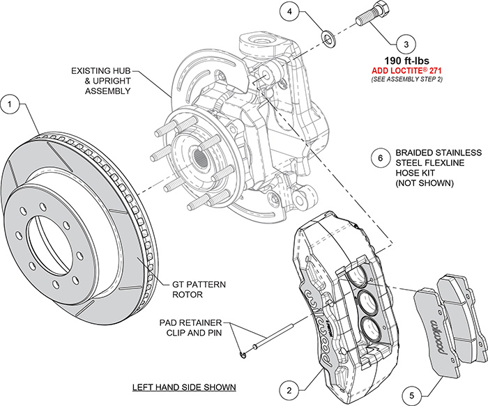 TX6-DM Big Brake Truck Front Brake Kit Assembly Schematic