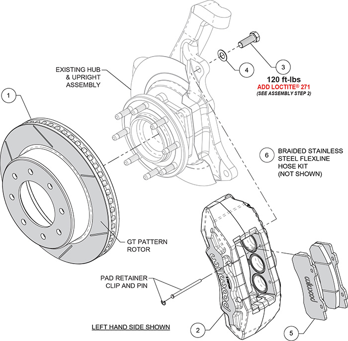 TX6-DM Big Brake Truck Front Brake Kit Assembly Schematic