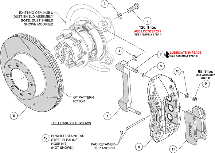 TX6R Big Brake Truck Rear Brake Kit Assembly Schematic