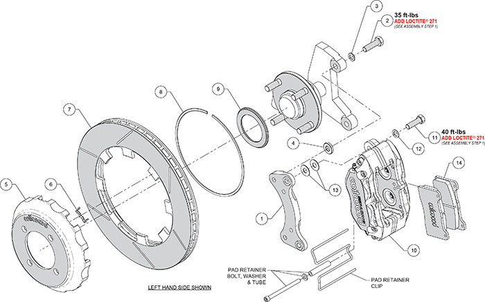 Forged Dynapro Big Brake Front Brake Kit (Race) Assembly Schematic