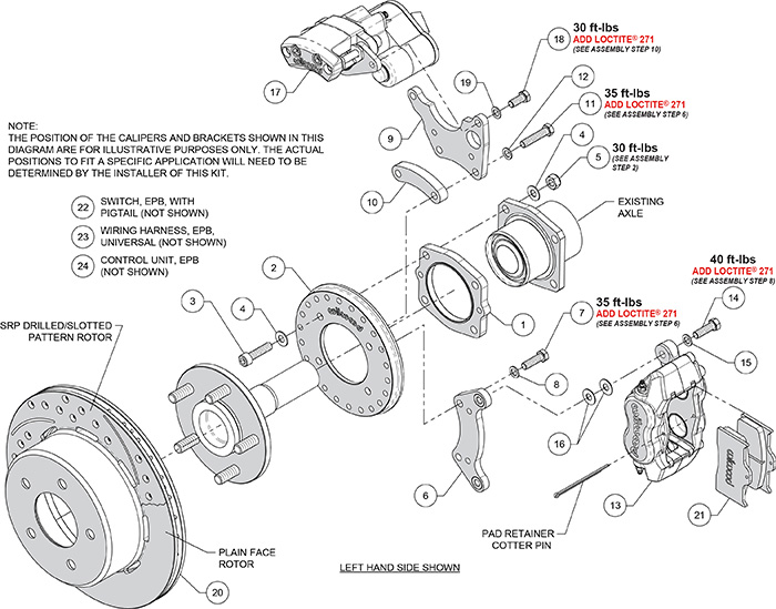 Forged Dynalite Rear Electronic Parking Brake Kit Assembly Schematic