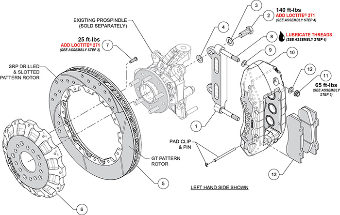 TX6R Big Brake Truck Front Brake Kit Assembly Schematic
